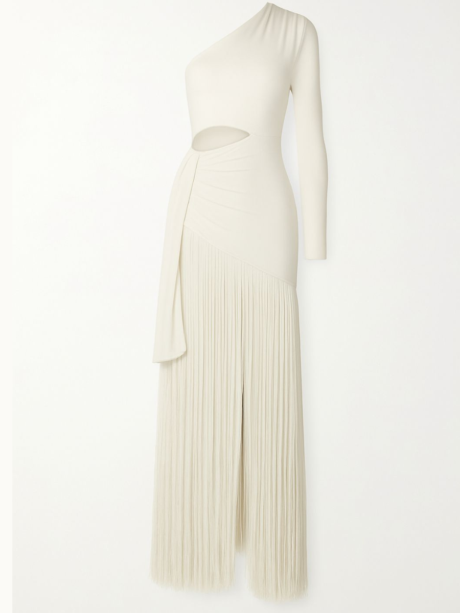 Vestido Ombro Só com Franjas Élan