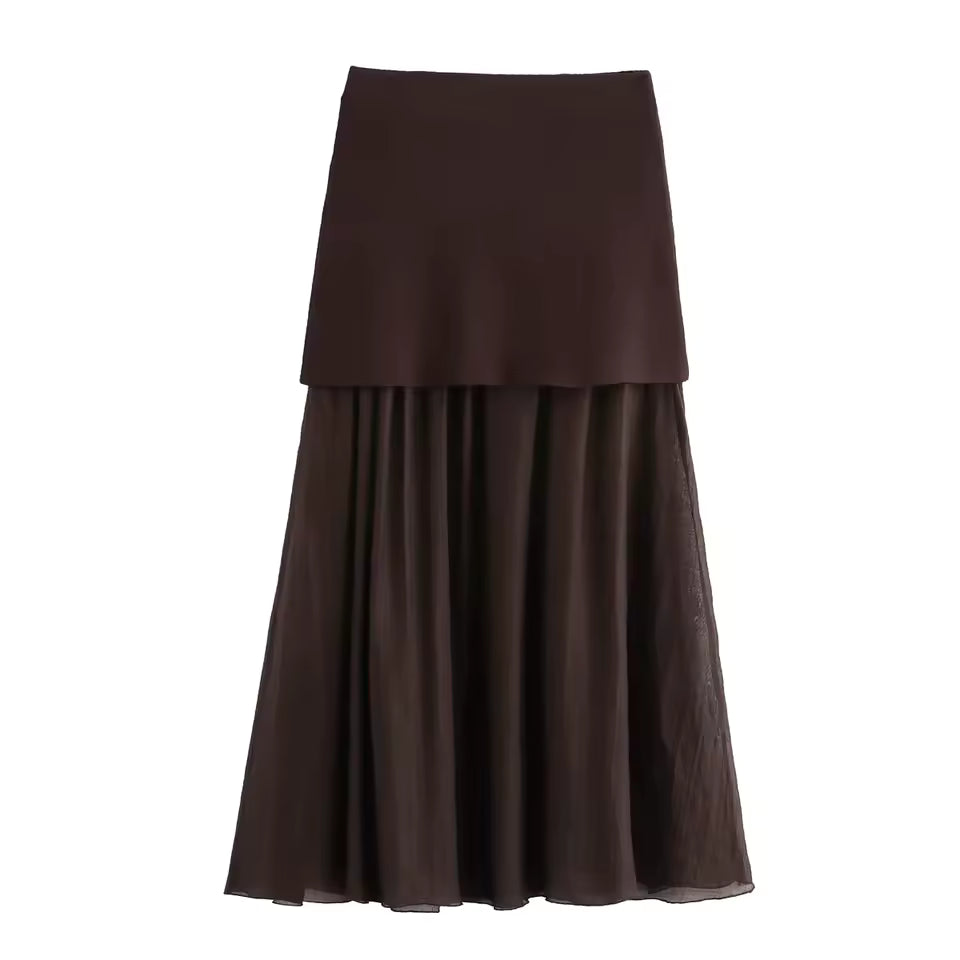 Saia Midi Plissada Monica