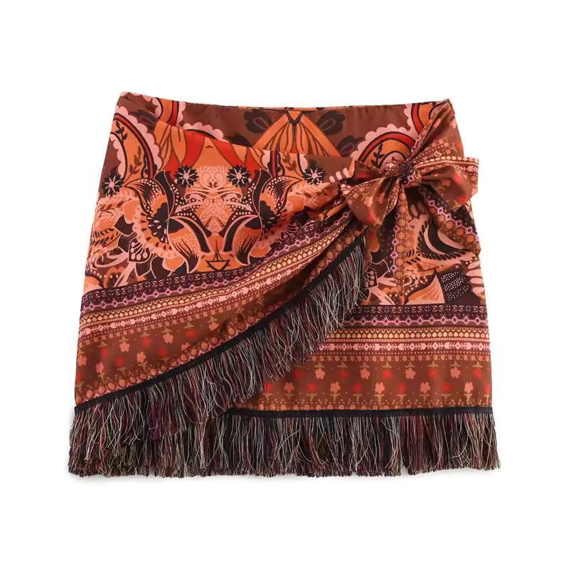 Saia Estampada Boho Nativa