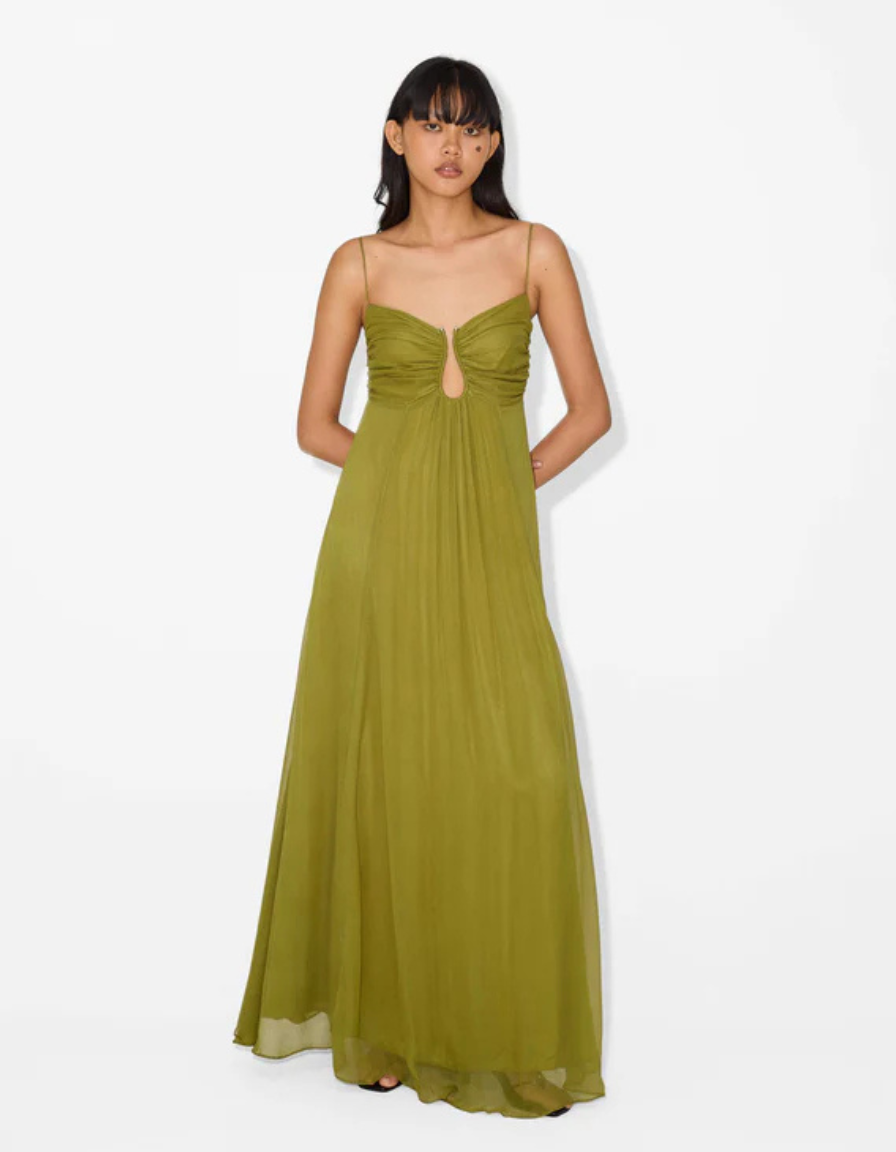 Vestido Longo Luxuoso Oliva