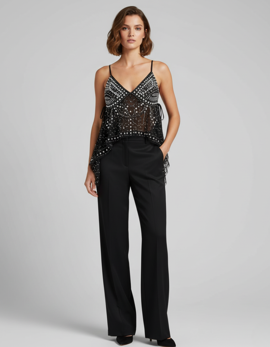 Top Brilhante Noir Stella
