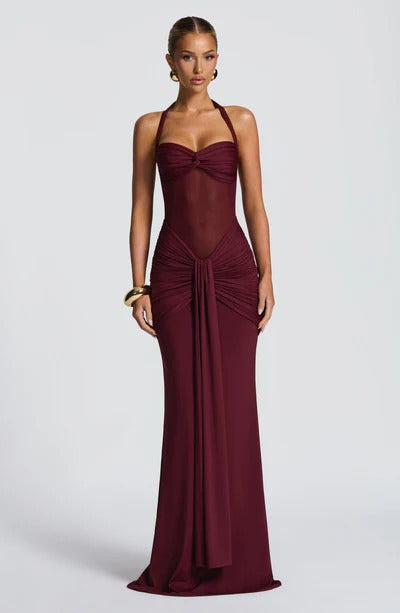 Vestido Longo Com Amarração Frontal Vixen