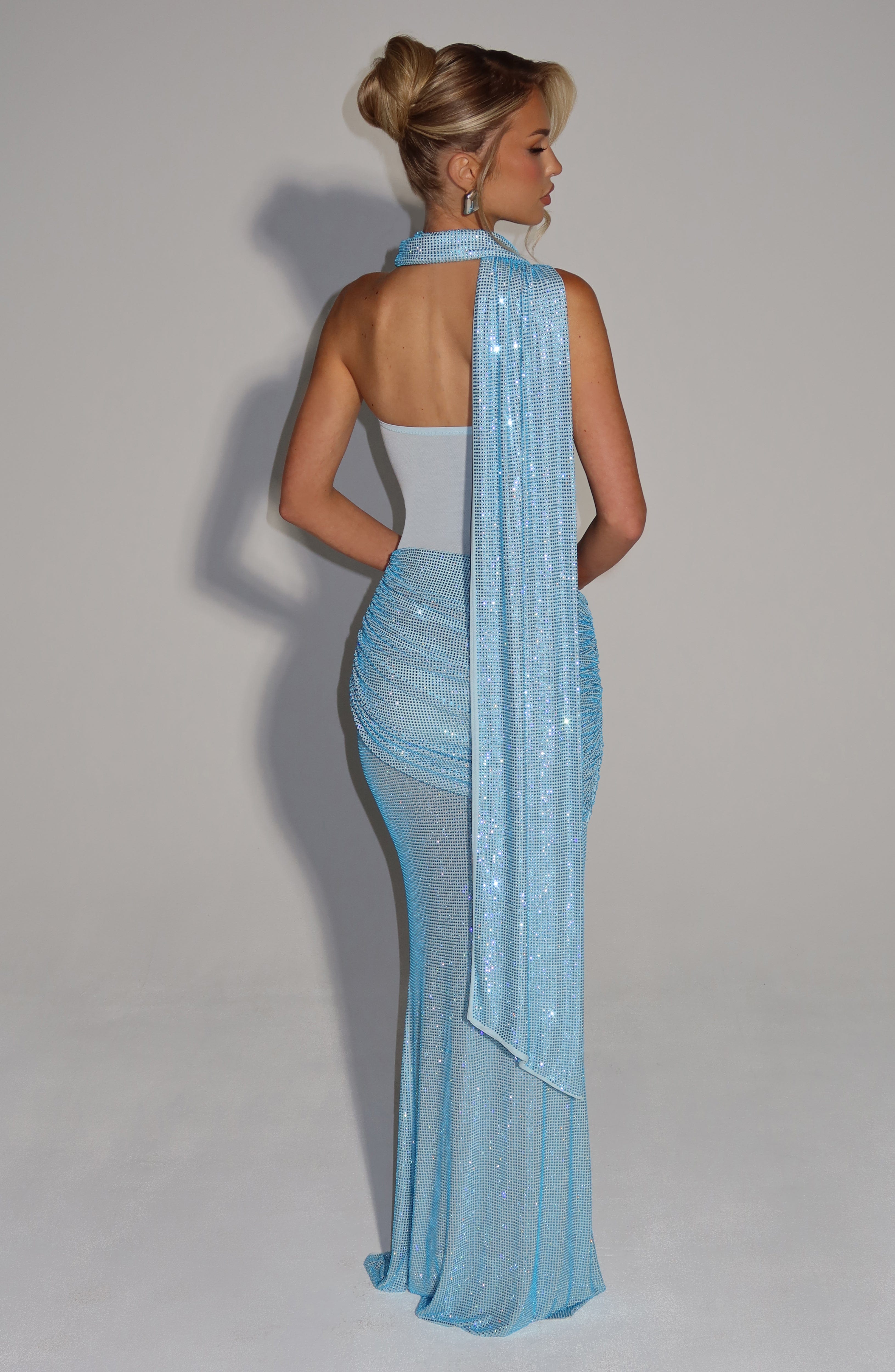 Vestido Longo Sem Alças Brilhante Siren