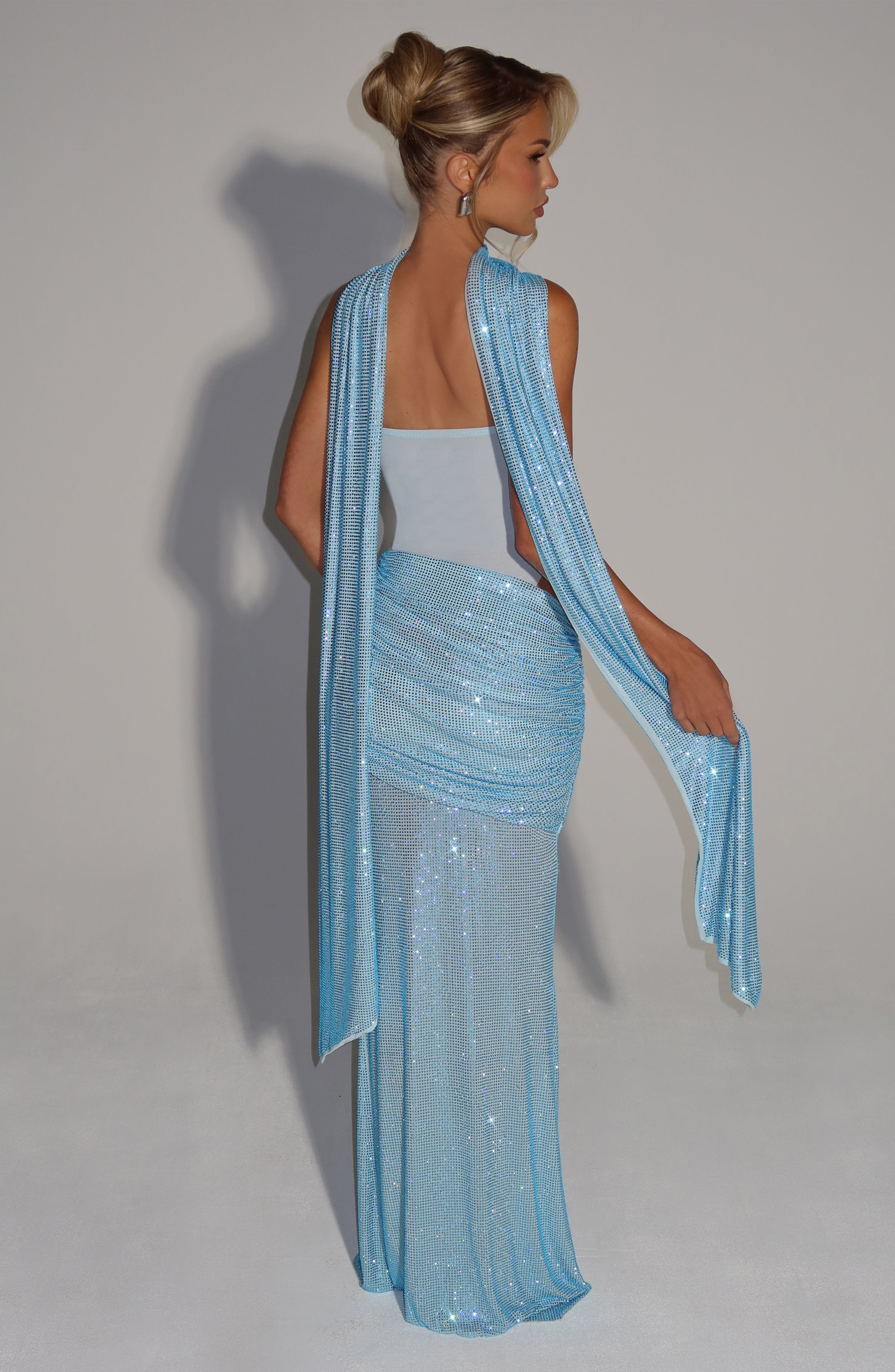 Vestido Longo Sem Alças Brilhante Siren