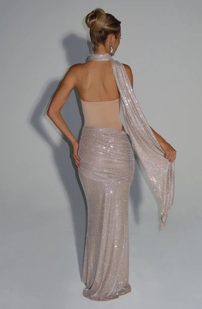 Vestido Longo Sem Alças Brilhante Siren