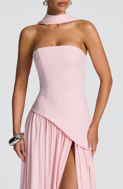 Vestido Longo Sem Alças Elegante Mya