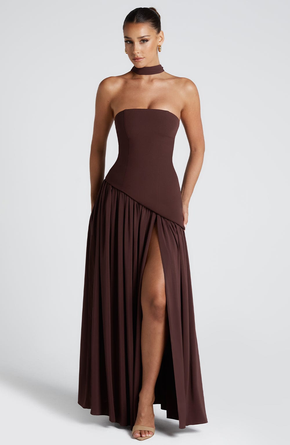 Vestido Longo Sem Alças Elegante Mya