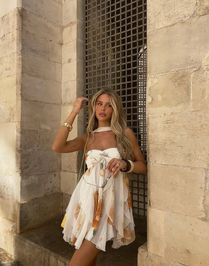 Vestido Curto Tendência Babados Ariel