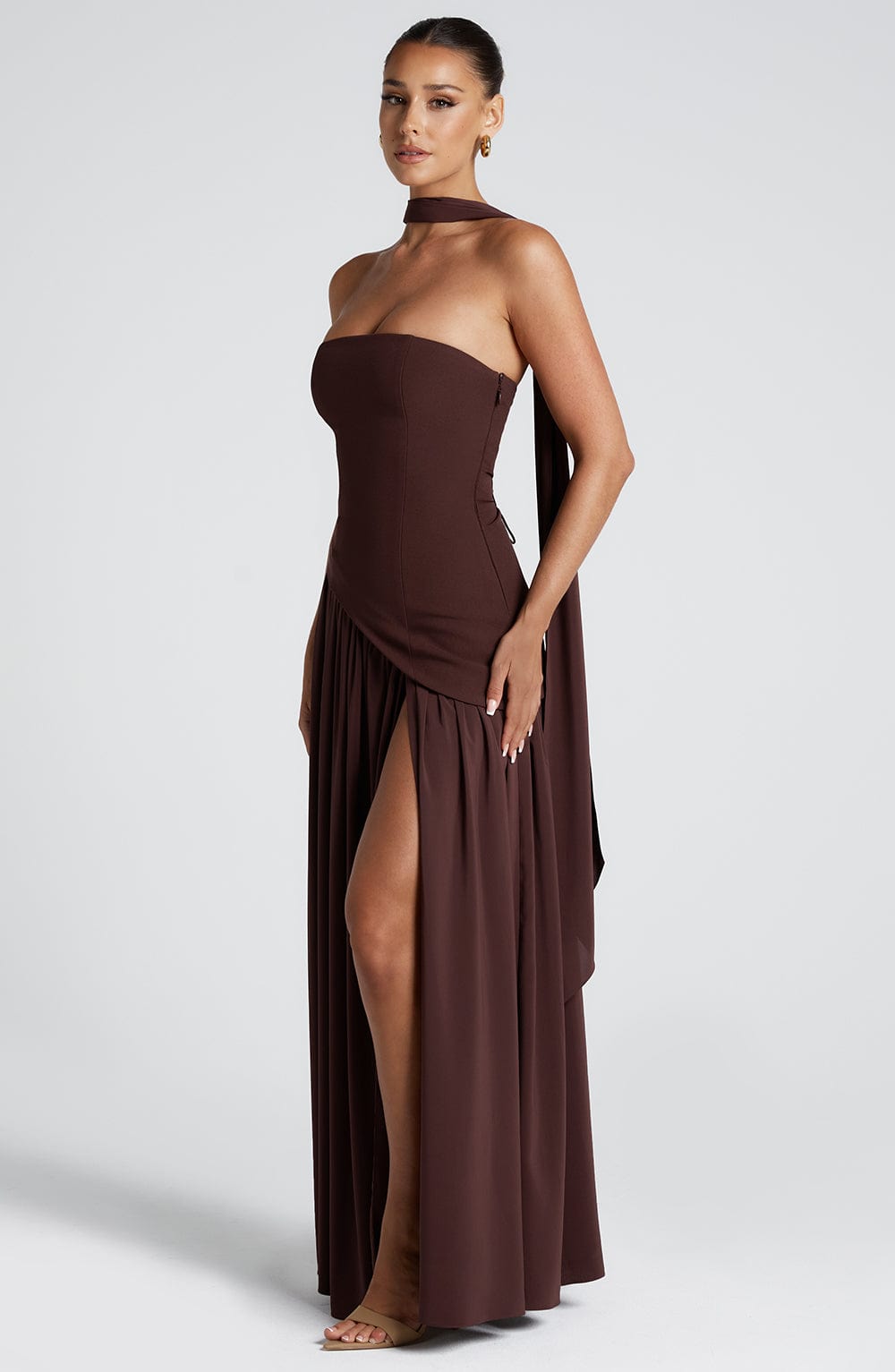 Vestido Longo Sem Alças Elegante Mya