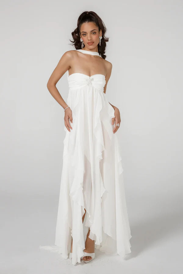 Vestido Com Babados Tendência Ariel