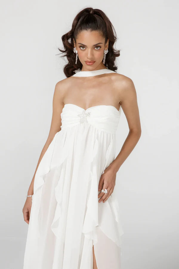 Vestido Com Babados Tendência Ariel
