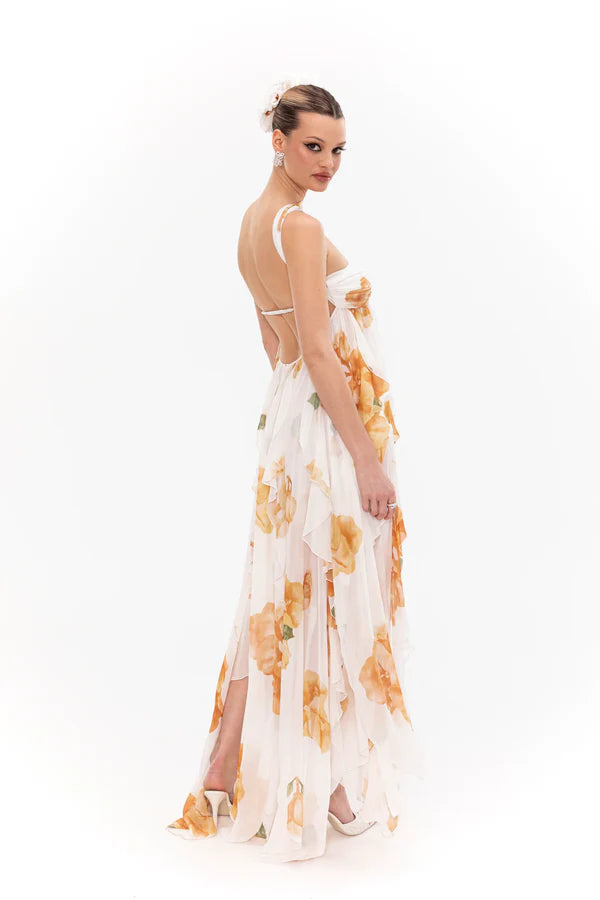 Vestido Com Babados Tendência Ariel