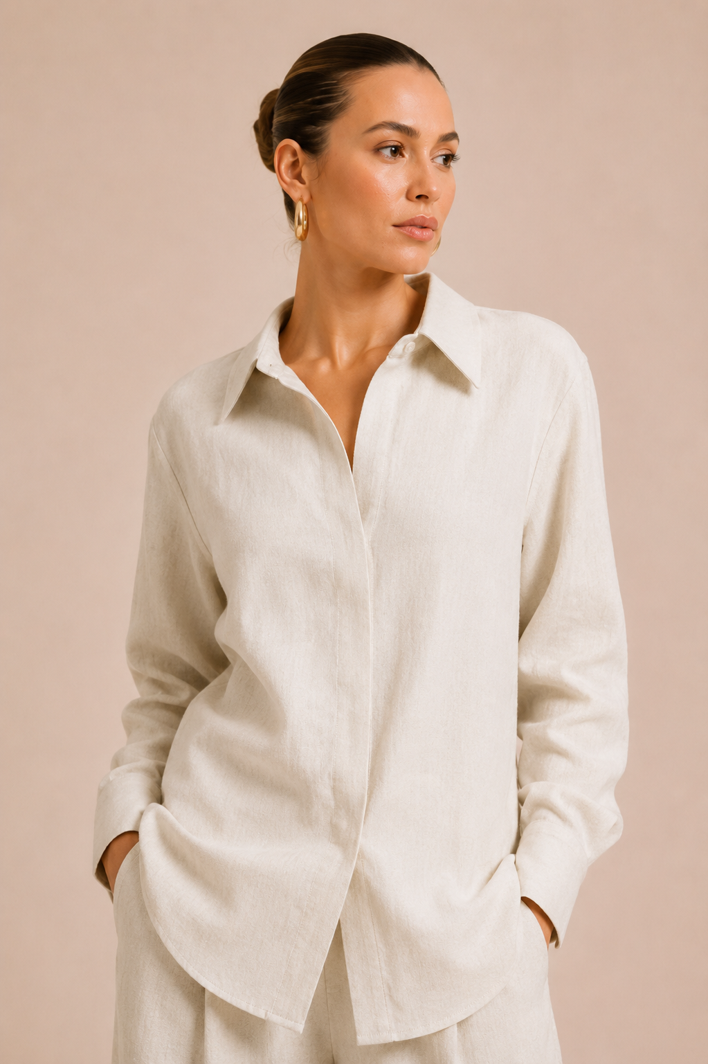 Conjunto Feminino Alfaiataria Camisa Oversized e Calça Pantalona Premium Eleanor
