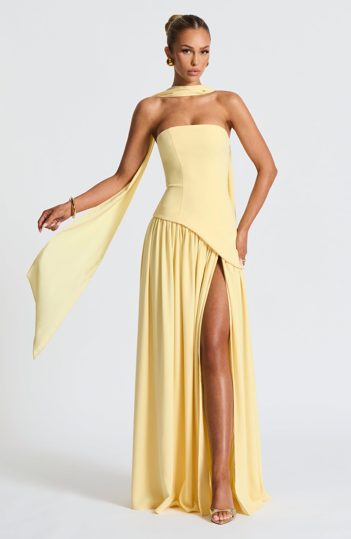 Vestido Longo Sem Alças Elegante Mya