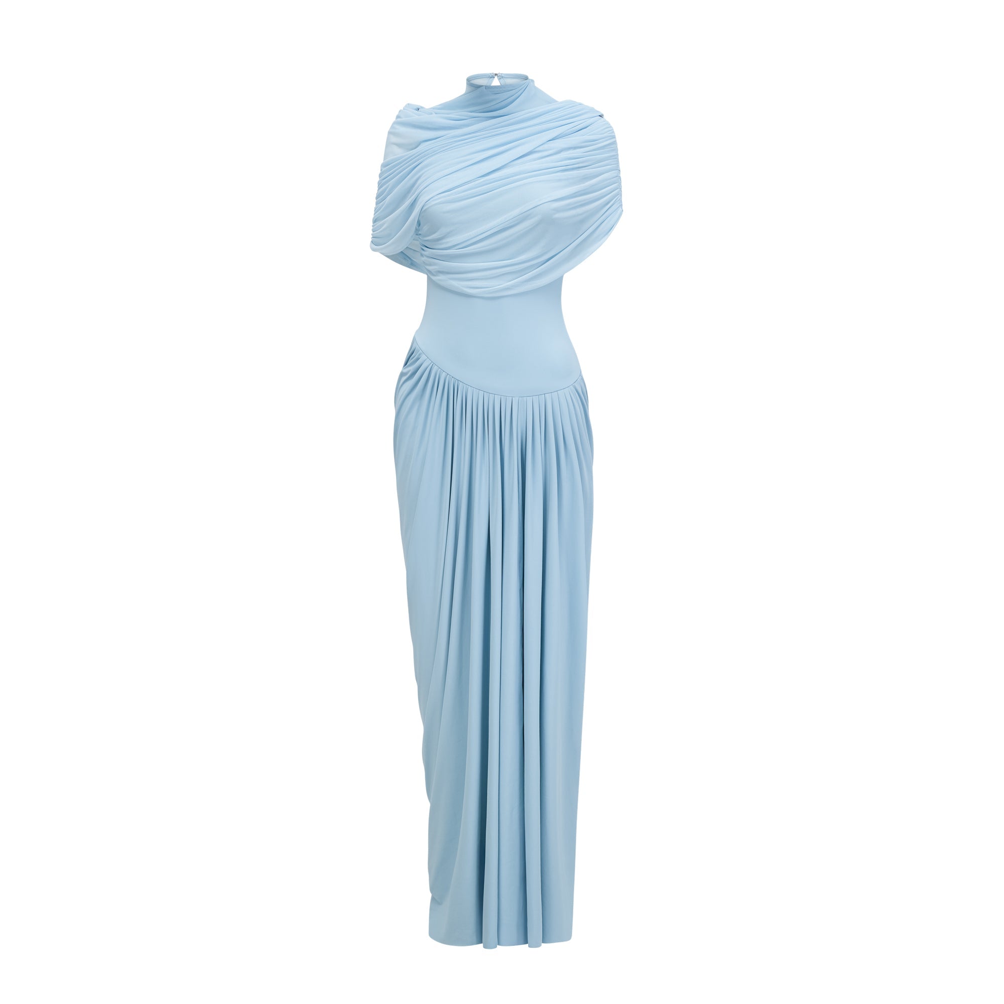 Vestido Longo Drapeado Assimétrico Catherine