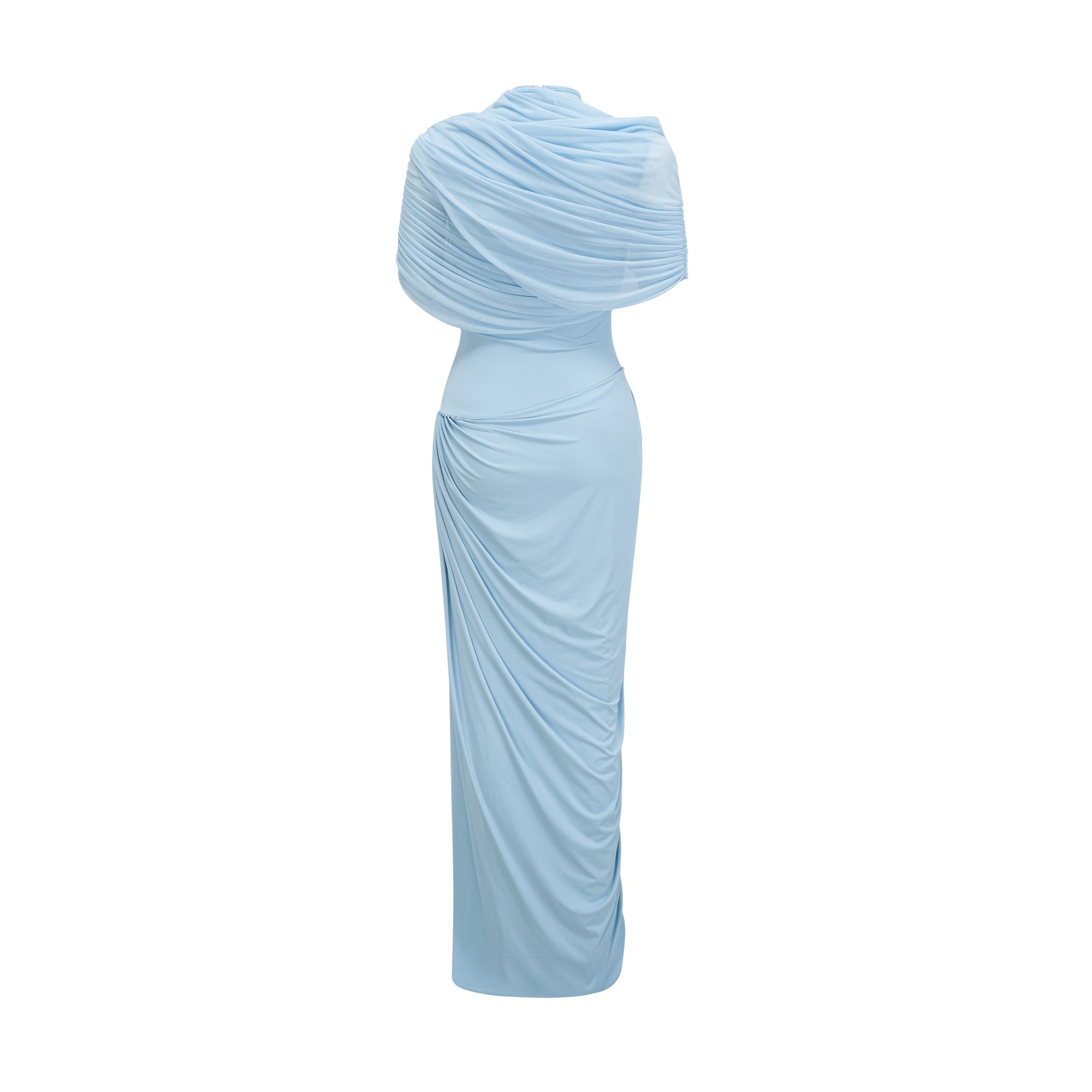 Vestido Longo Drapeado Assimétrico Catherine