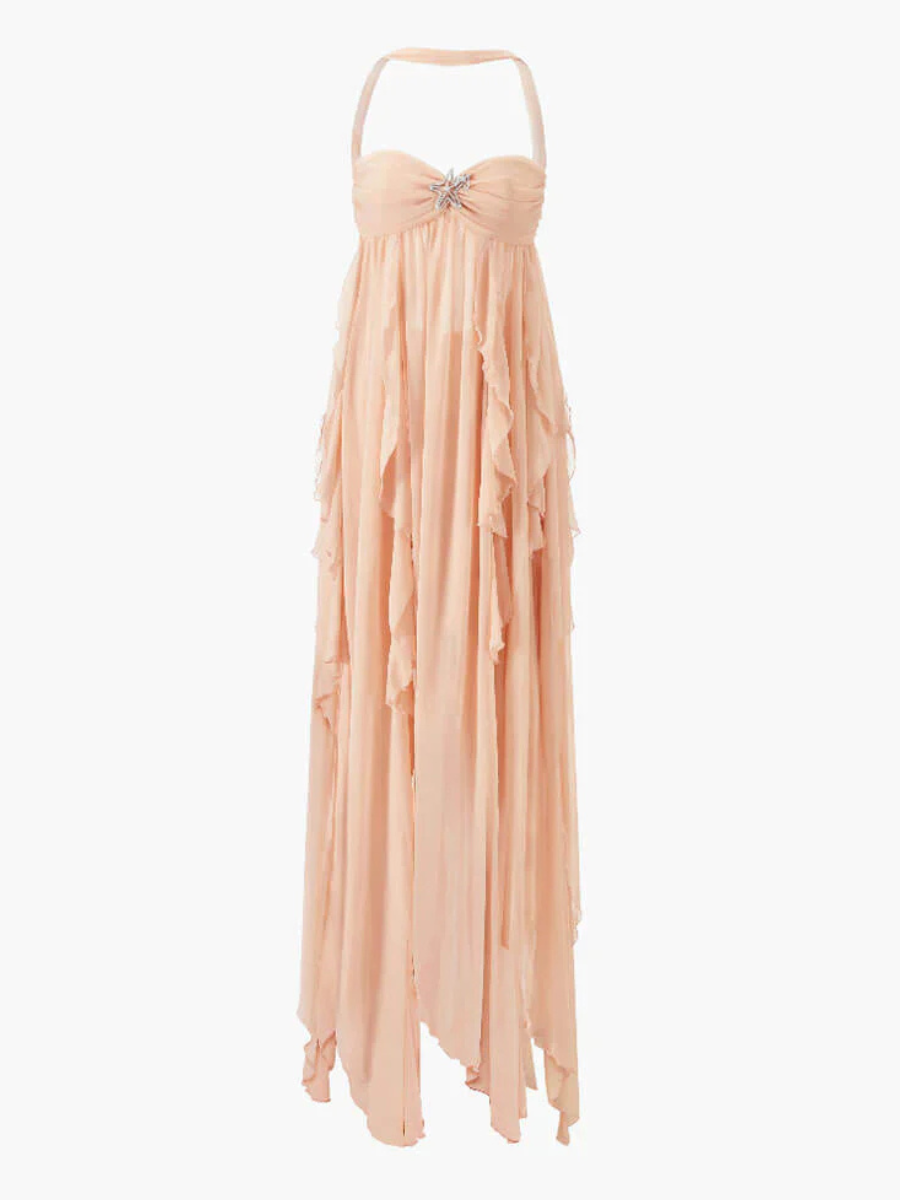 Vestido Com Babados Tendência Ariel