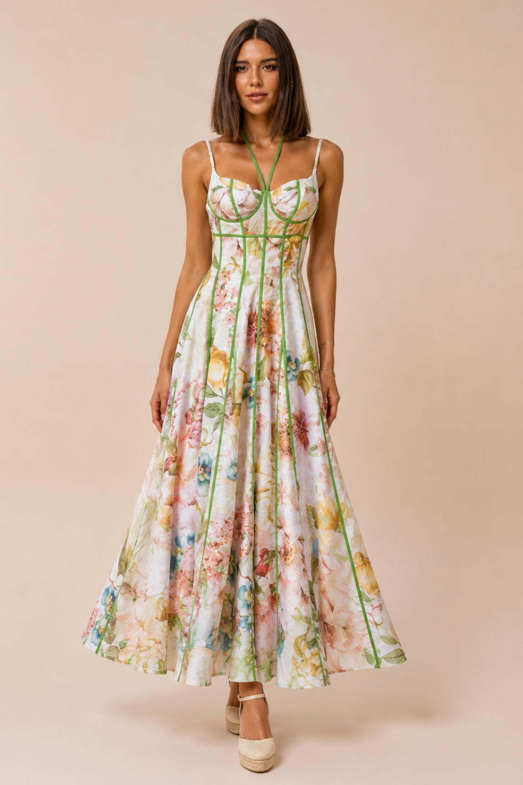 Vestido Midi Estampado Floral Sophia