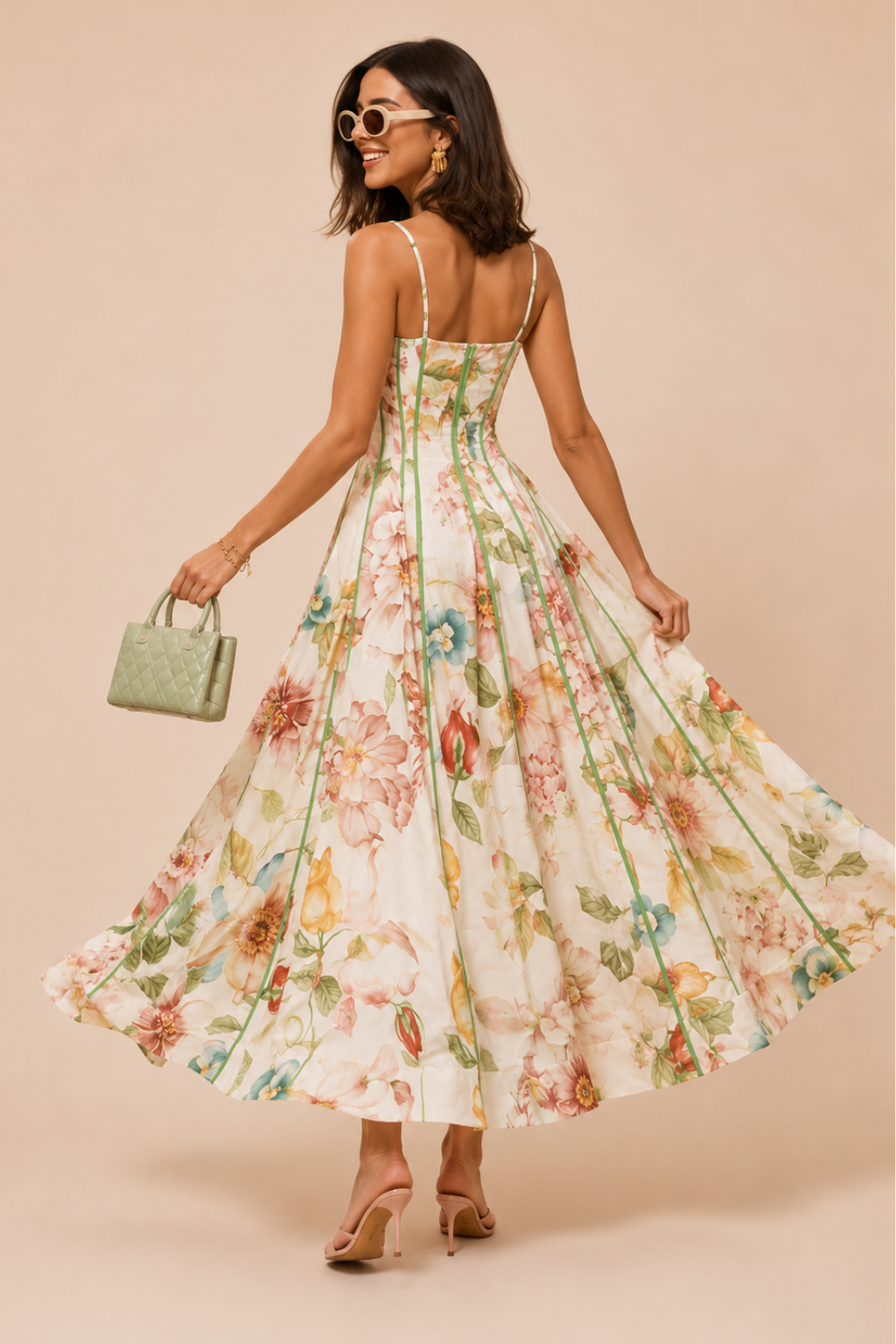 Vestido Midi Estampado Floral Sophia