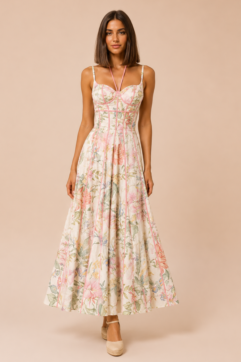 Vestido Midi Estampado Floral Sophia