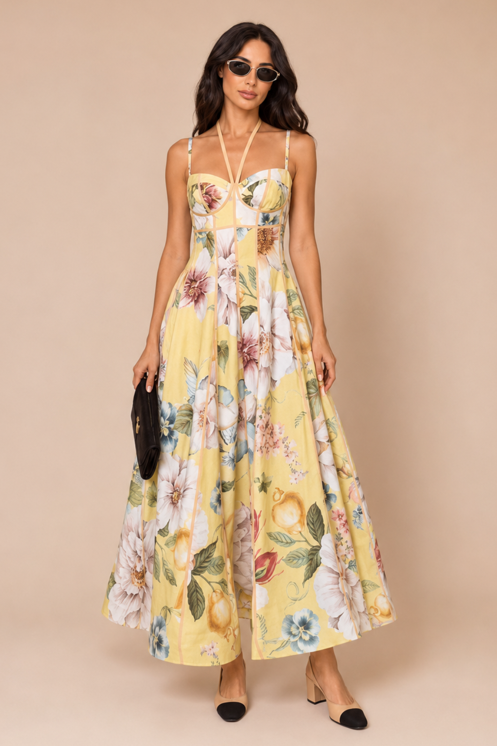 Vestido Midi Estampado Floral Sophia