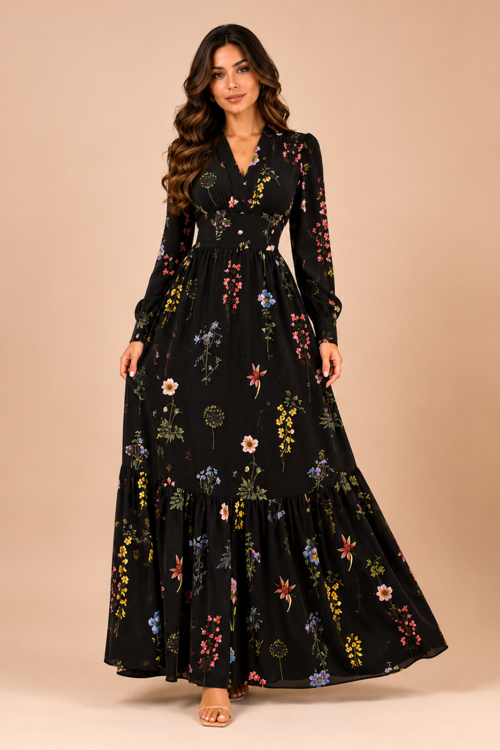 Vestido Longo Floral Romantic Chic Aurora