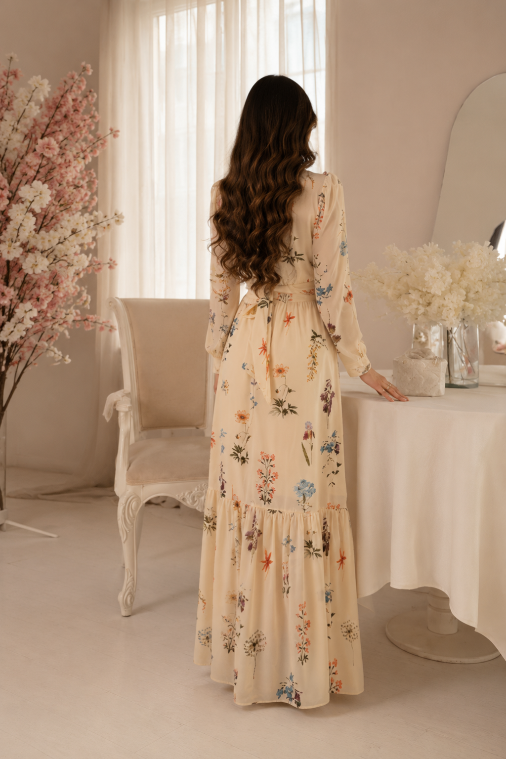 Vestido Longo Floral Romantic Chic Aurora