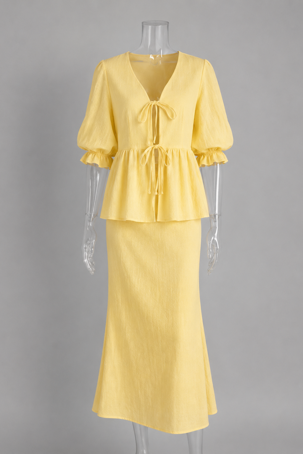 Conjunto Saia Longa e Blusa Amarração 100% Algodão Isabella