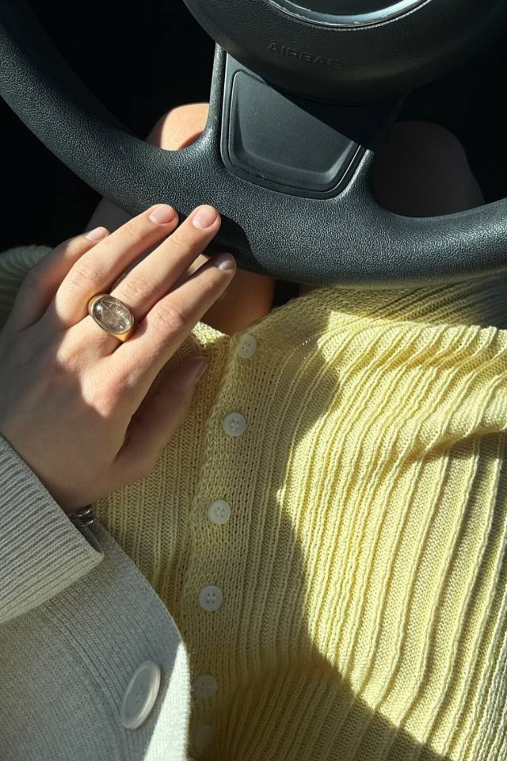 Vestido Midi Tricot Canelado Manga Princesa Amelia