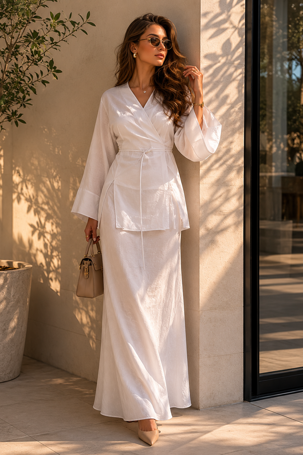 Conjunto Saia Longa e Kimono Selena
