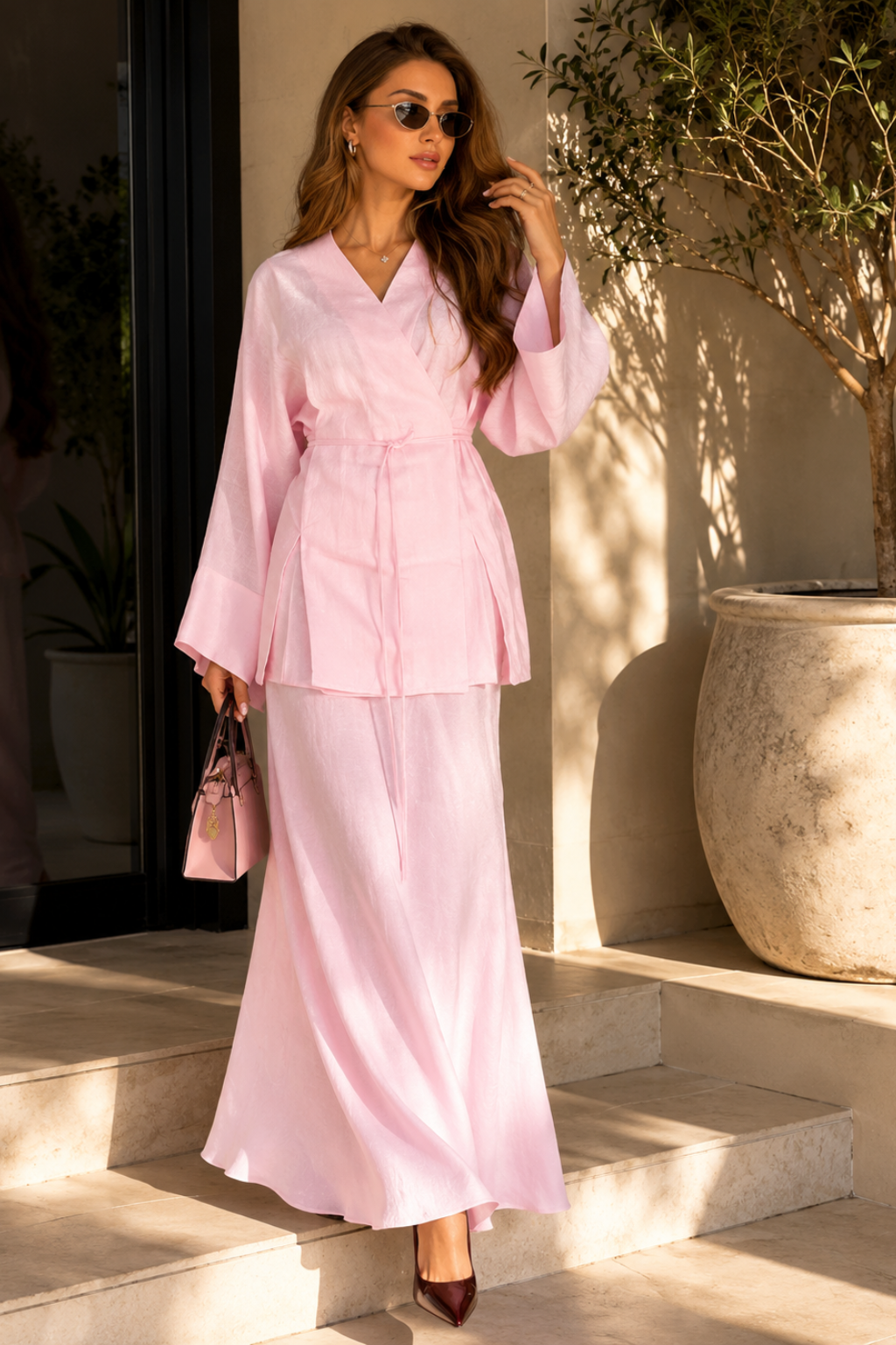 Conjunto Saia Longa e Kimono Selena