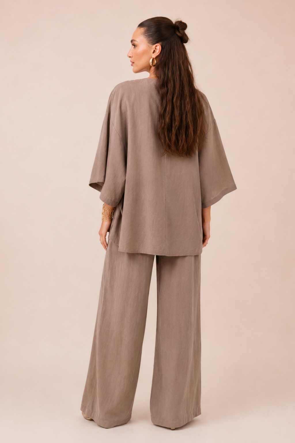 Conjunto Feminino Premium Calça Wide Leg e Camisa Victoria