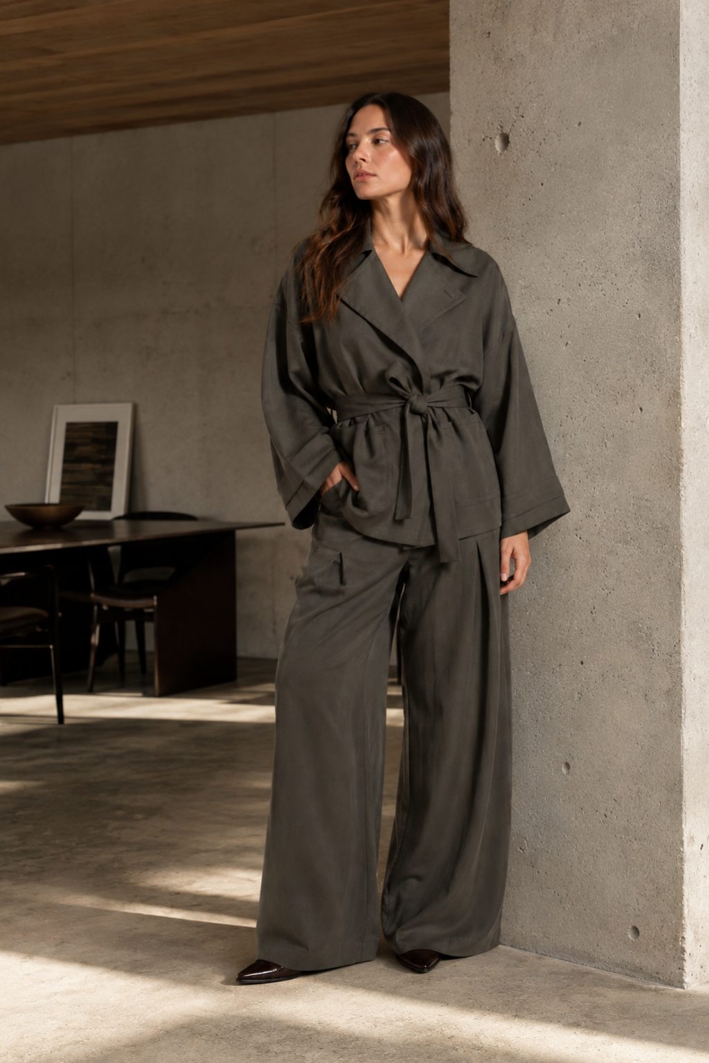 Conjunto Alfaiataria Calça Barrel Minimalista e Blazer Scarlett