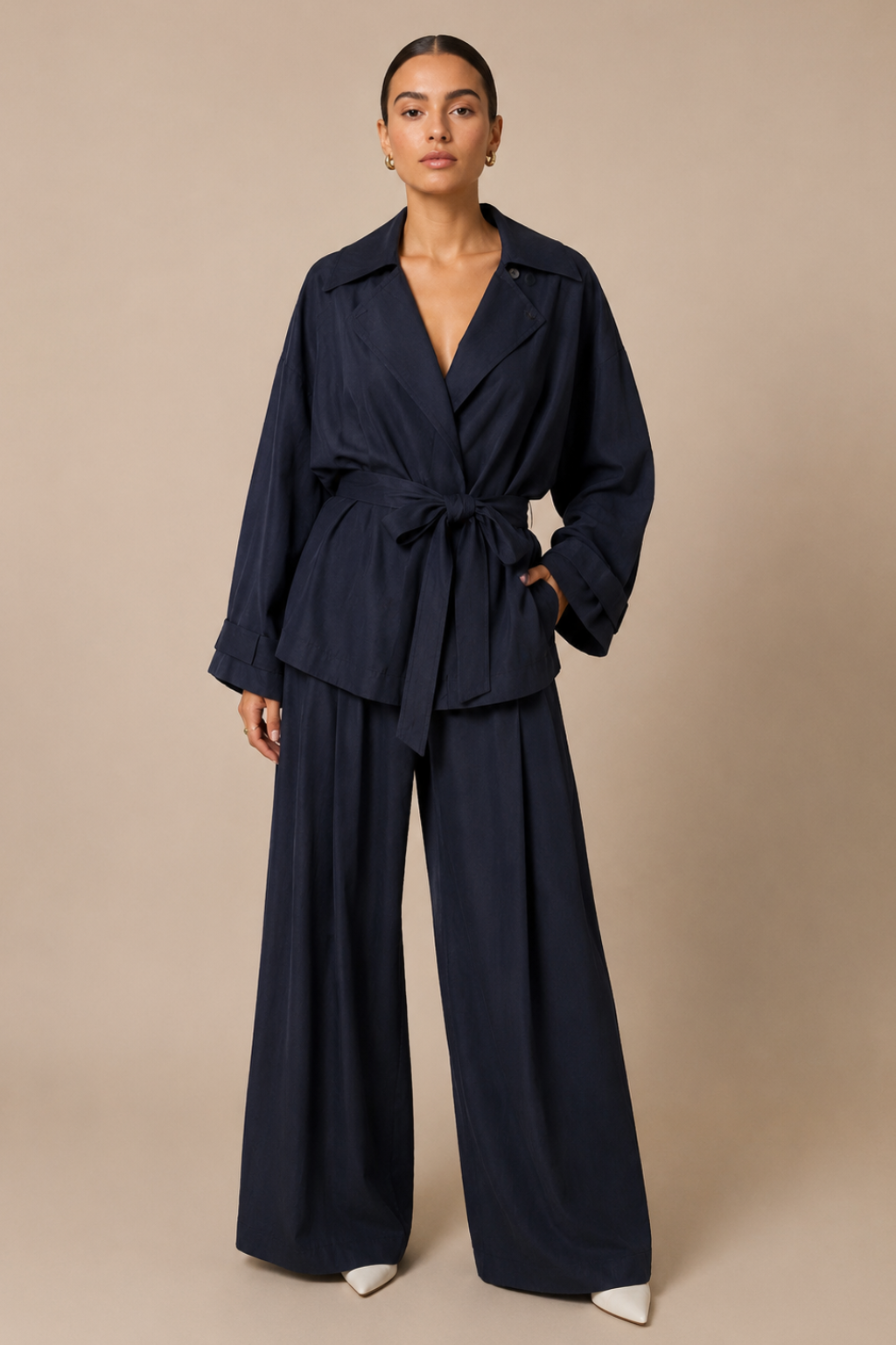 Conjunto Alfaiataria Calça Barrel Minimalista e Blazer Scarlett