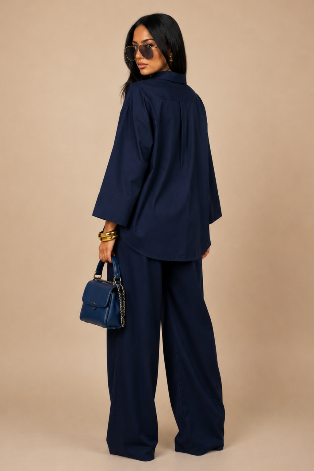 Conjunto Alfaiataria Camisa Oversized e Calça Wide Leg Grace