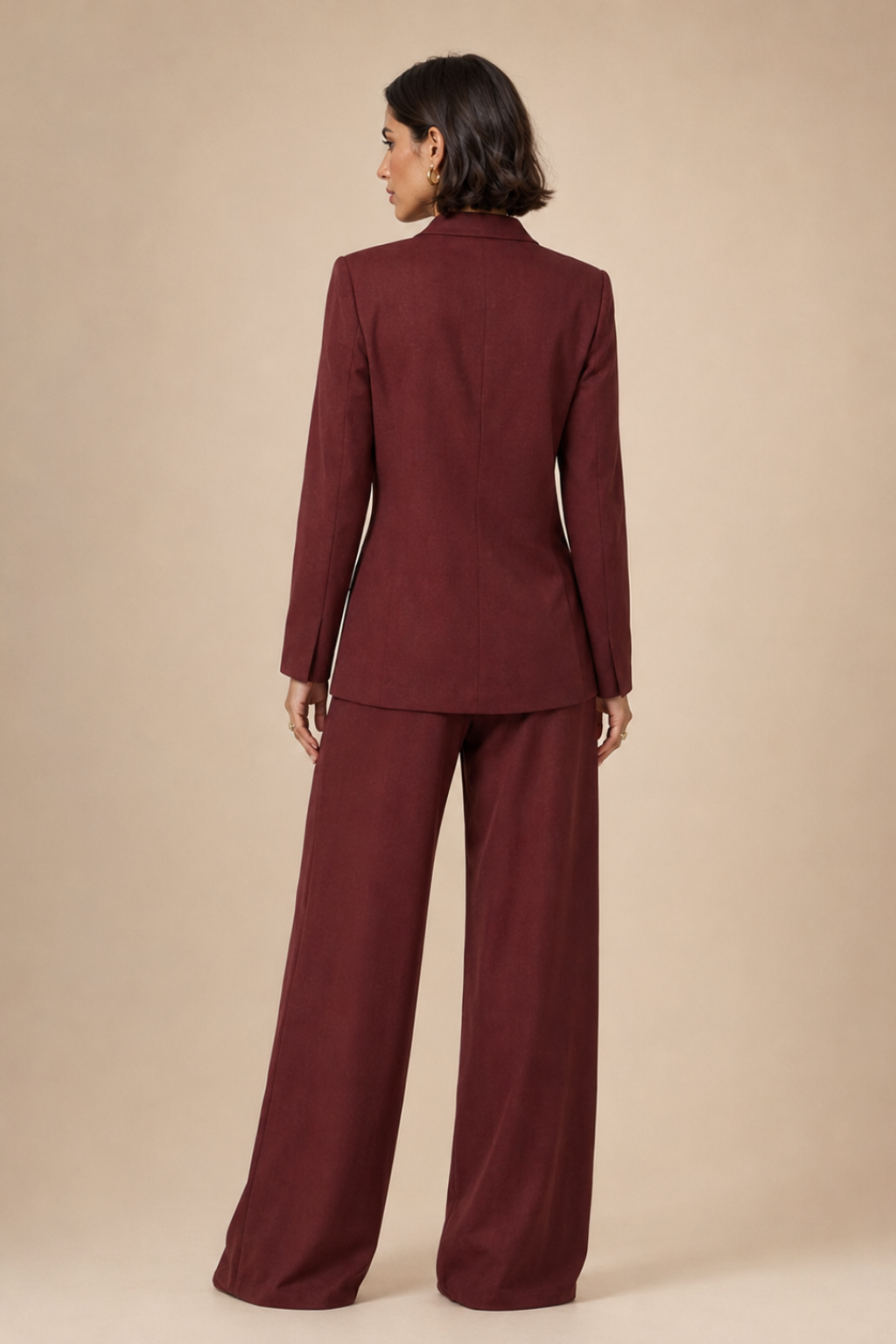 Conjunto Linho Alfaiataria Blazer Transpassado e Calça Pantalona Valentina