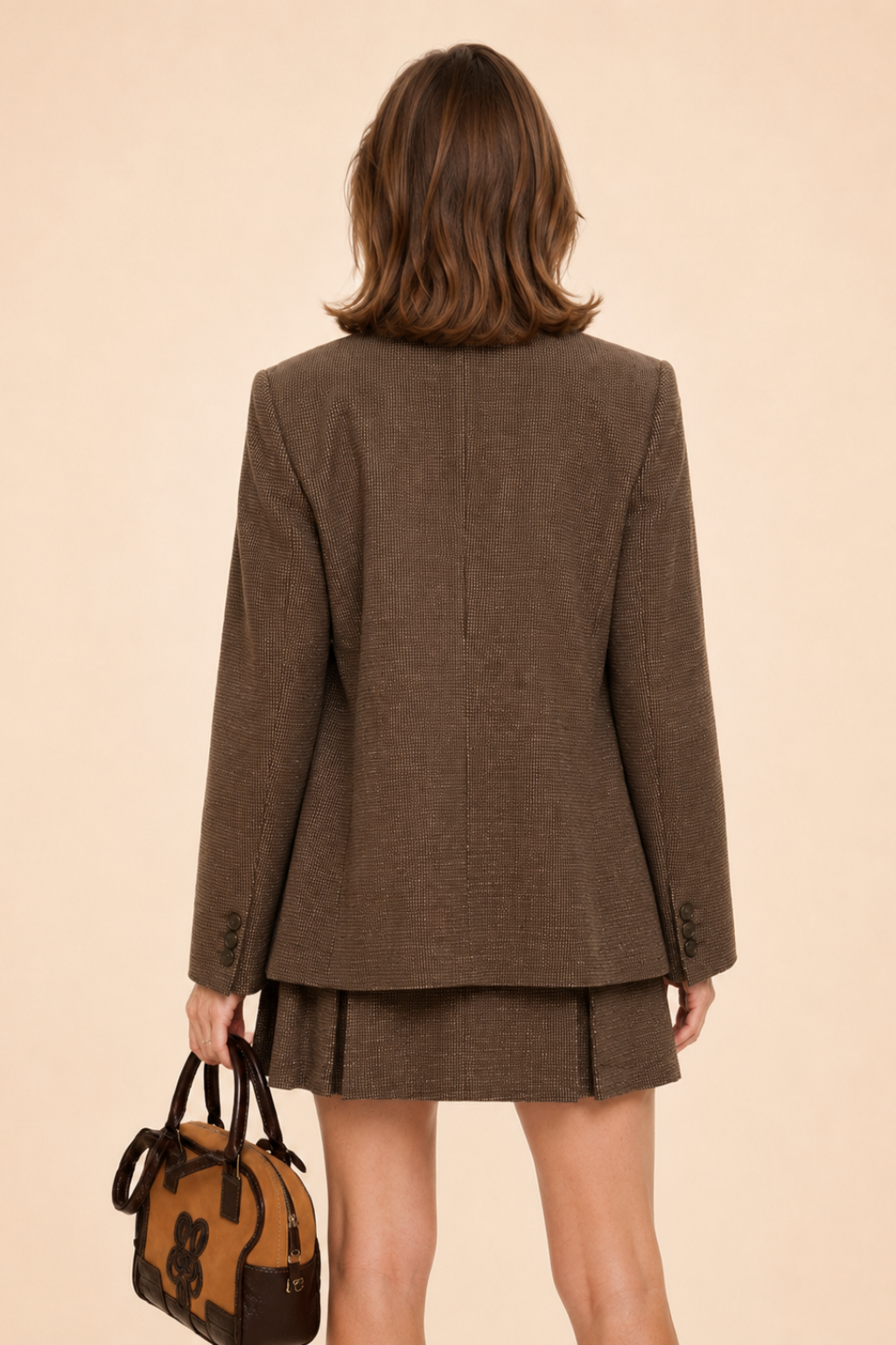 Conjunto Blazer Manga Longa com Colete e Saia Curta Office Katherine