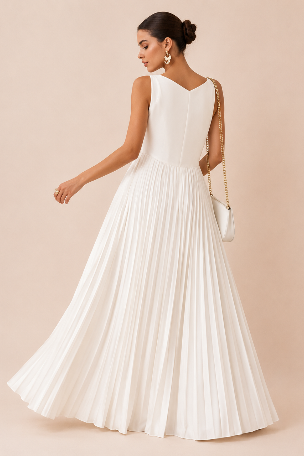Vestido Longo Decote V Sem Manga Daphne