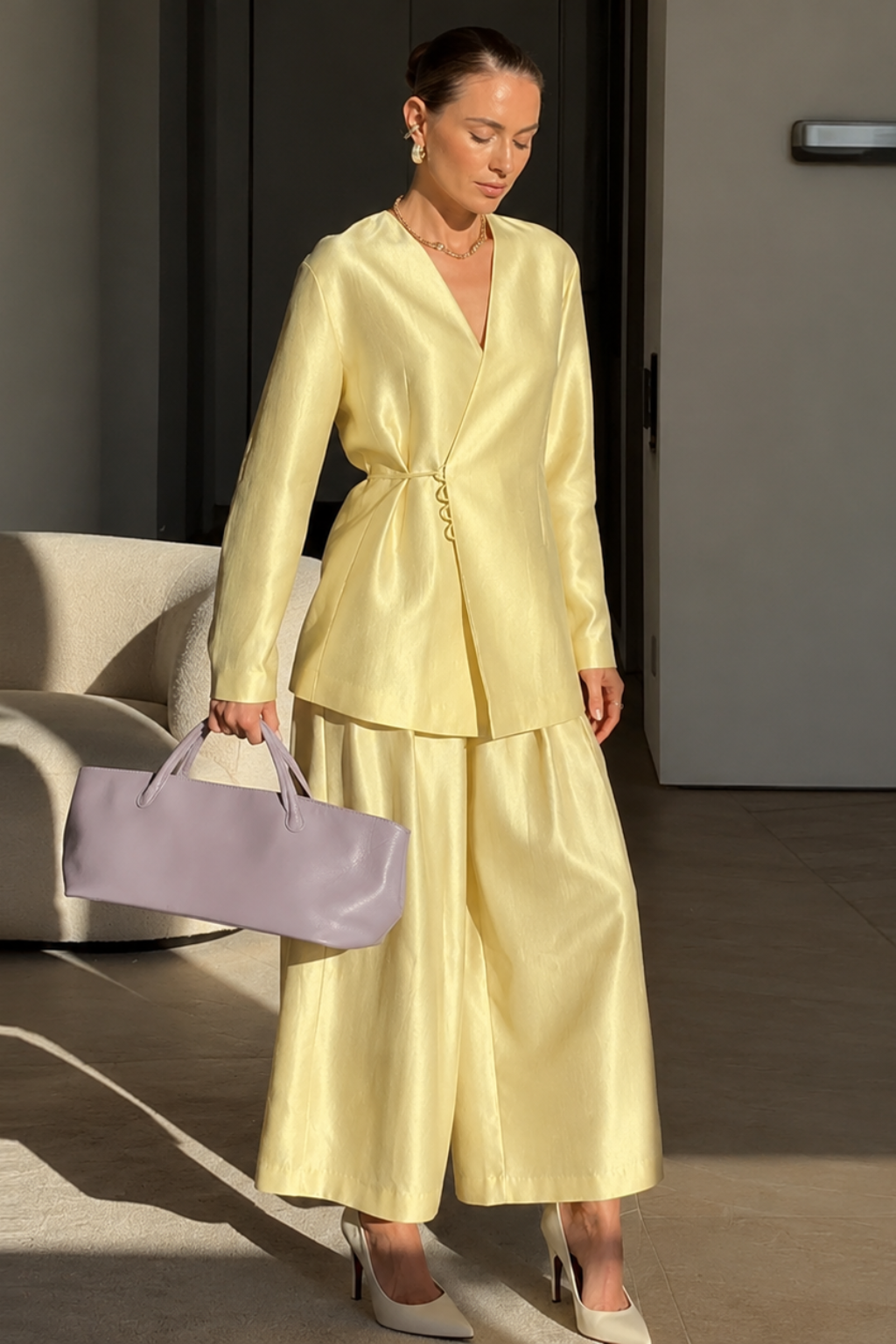 Conjunto Feminino Alfaiataria Elegante com Blazer e Calça Olivia