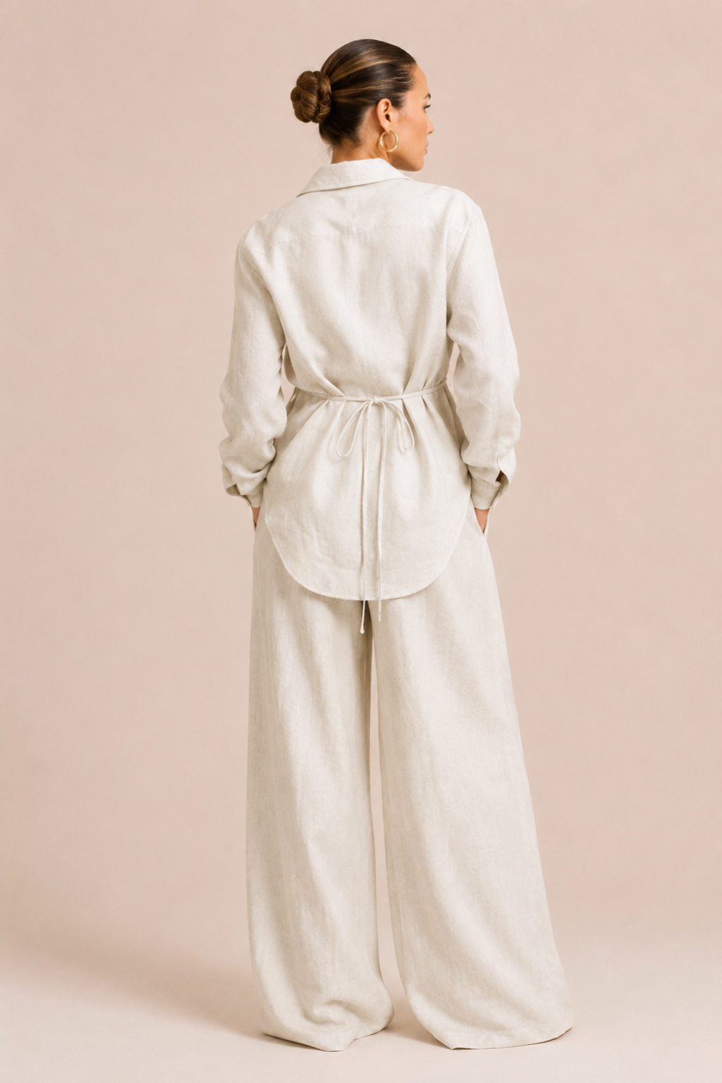 Conjunto Feminino Alfaiataria Camisa Oversized e Calça Pantalona Premium Eleanor