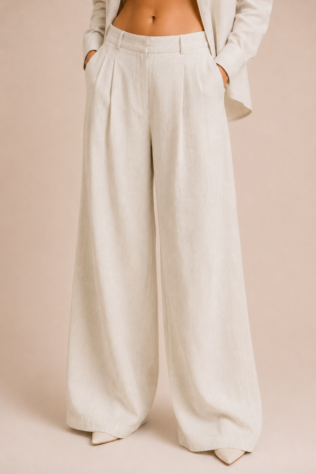 Conjunto Feminino Alfaiataria Camisa Oversized e Calça Pantalona Premium Eleanor