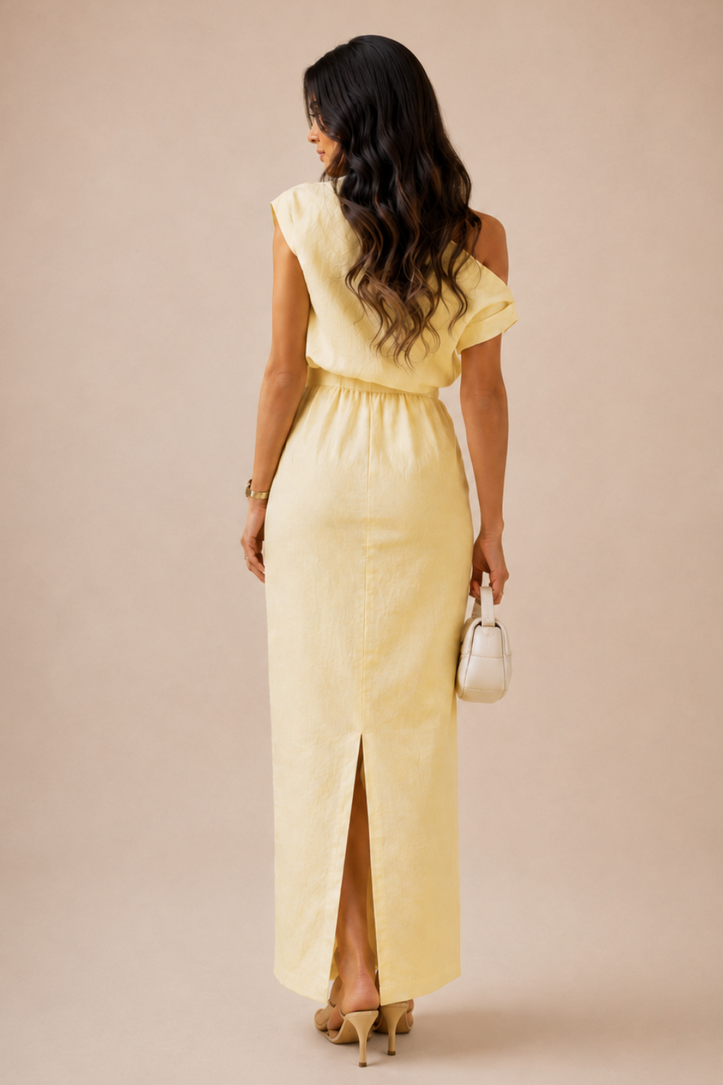 Vestido Longo Ombro Único Premium Celeste