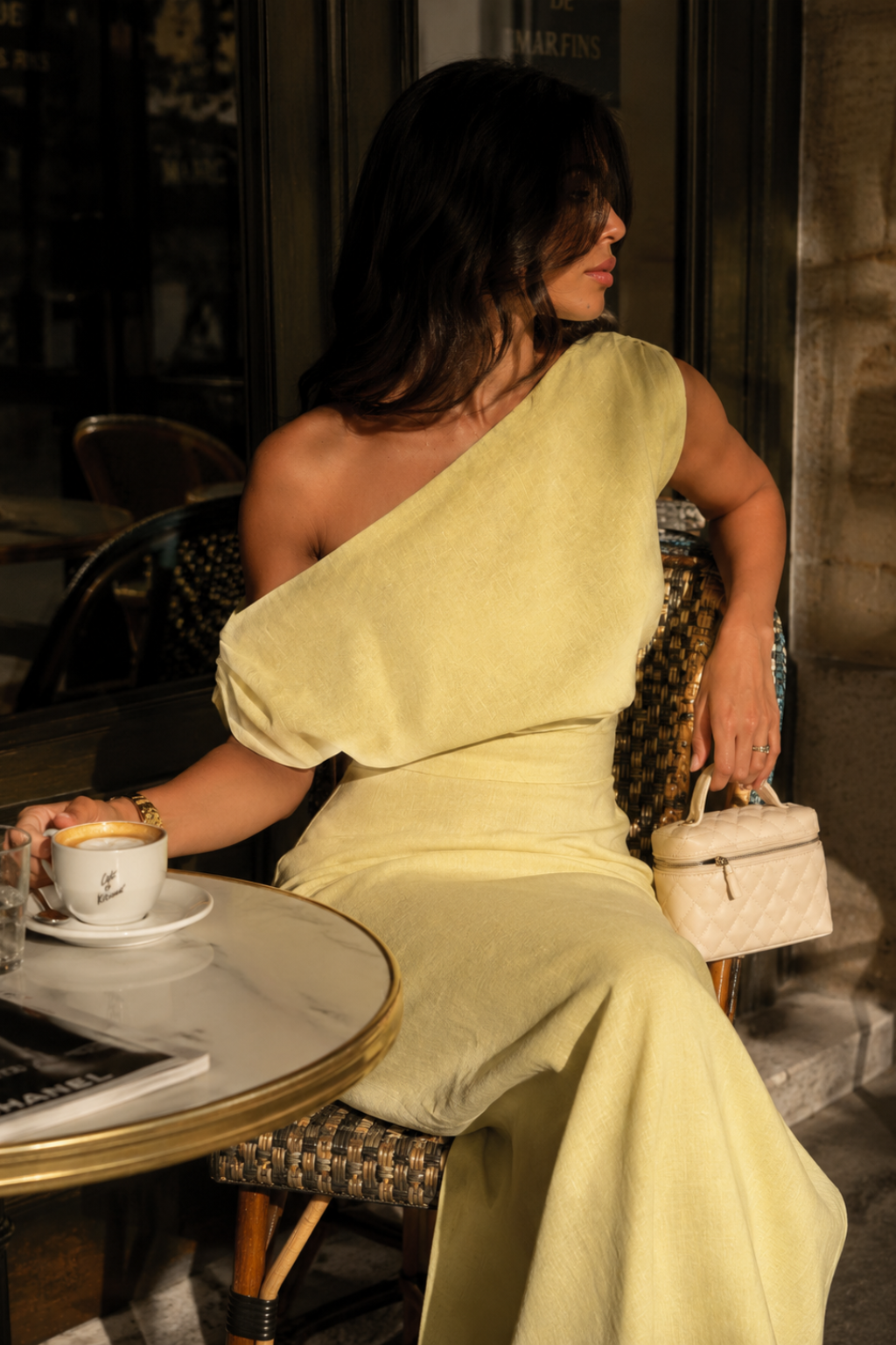 Vestido Longo Ombro Único Premium Celeste