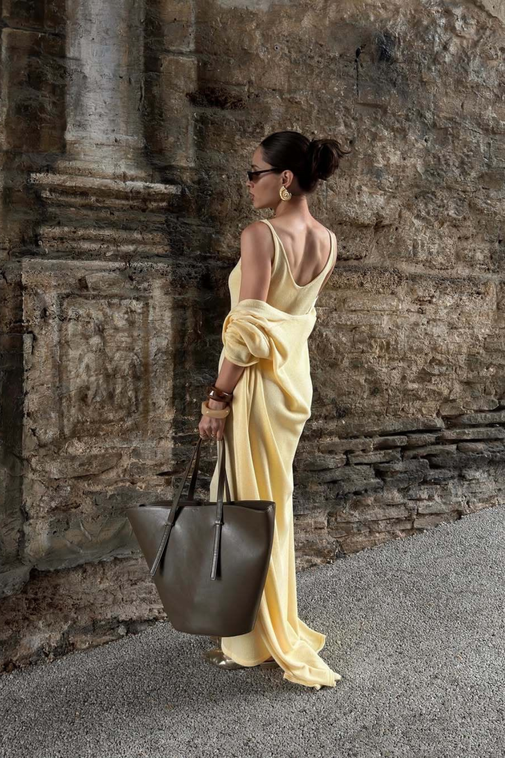 Vestido Tricot Longo com Cardigan Decote V Charlotte