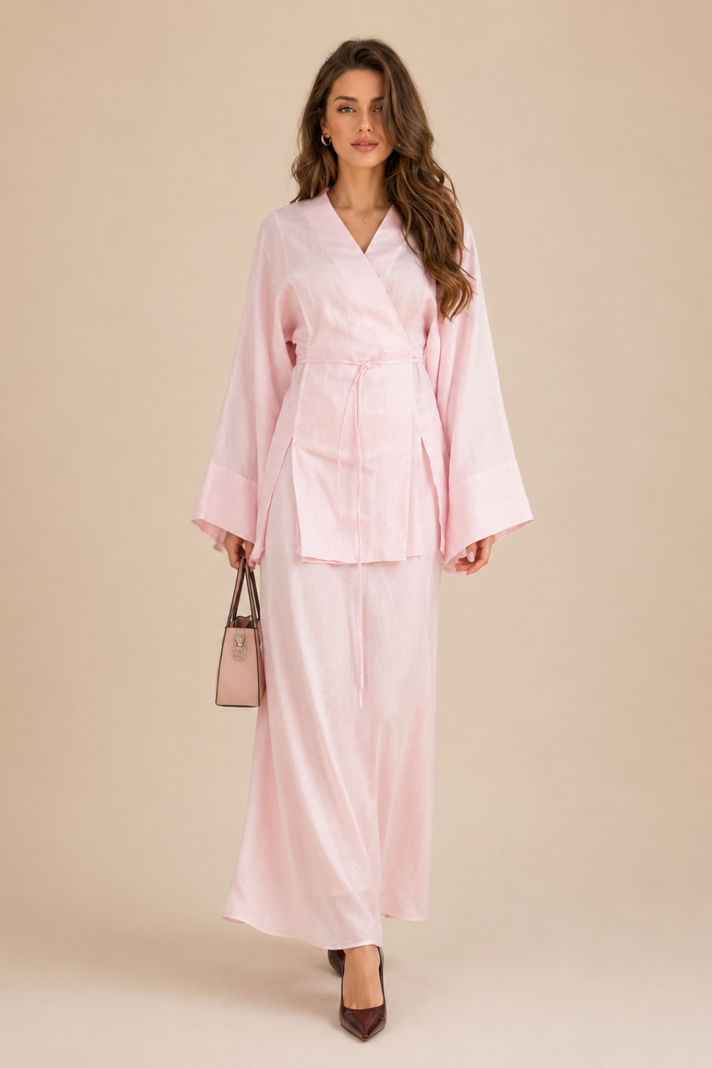Conjunto Saia Longa e Kimono Selena
