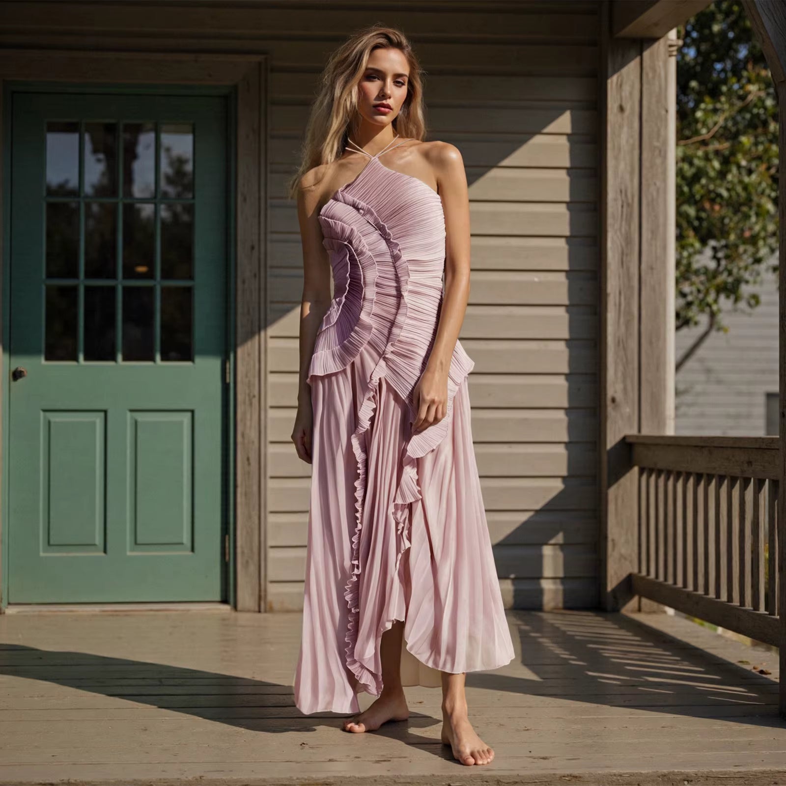 Vestido Assimétrico Tendência Lilac