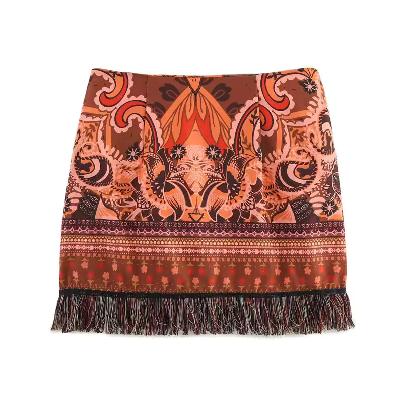 Saia Estampada Boho Nativa