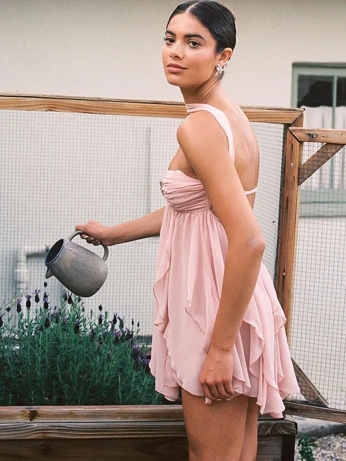 Vestido Curto Tendência Babados Ariel