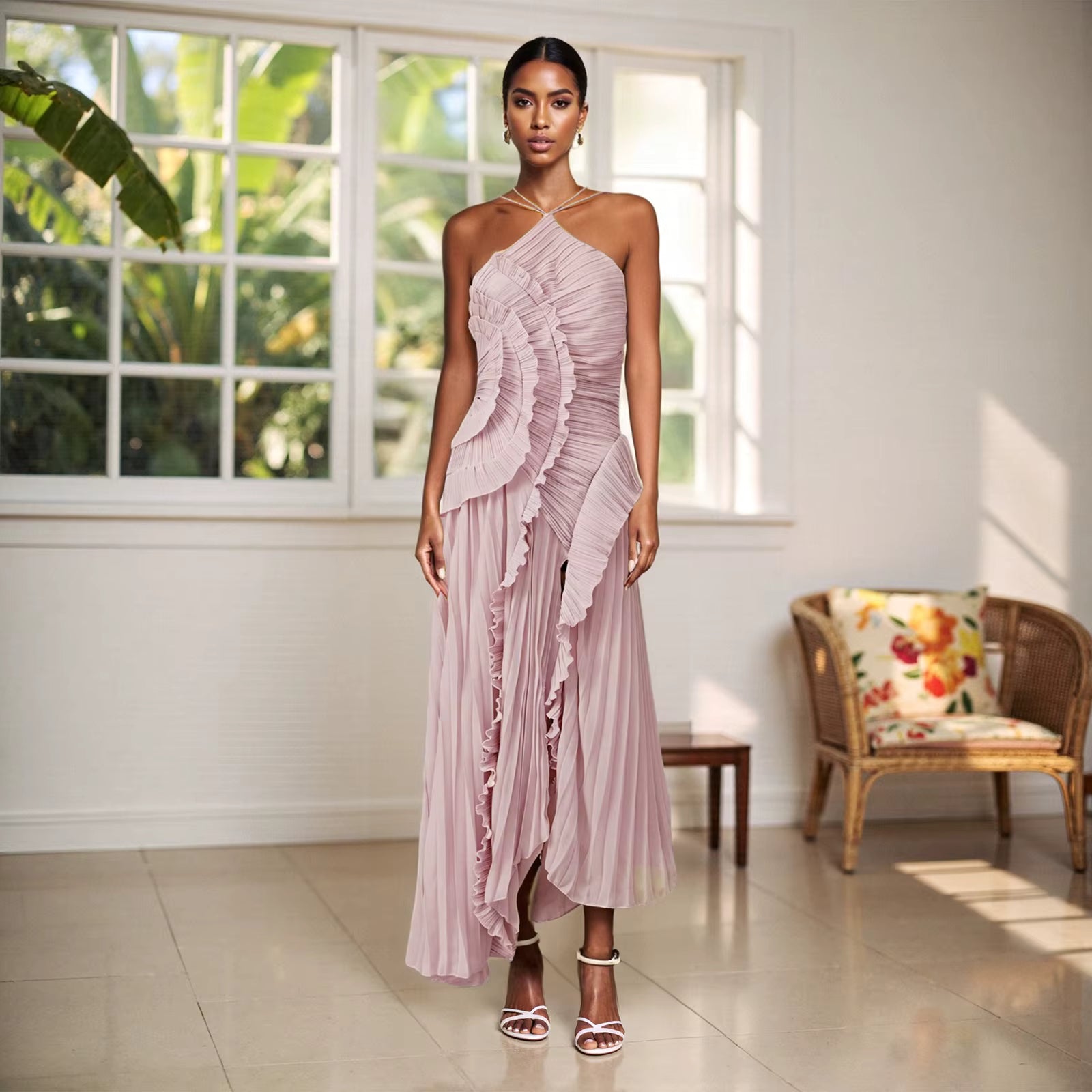 Vestido Assimétrico Tendência Lilac