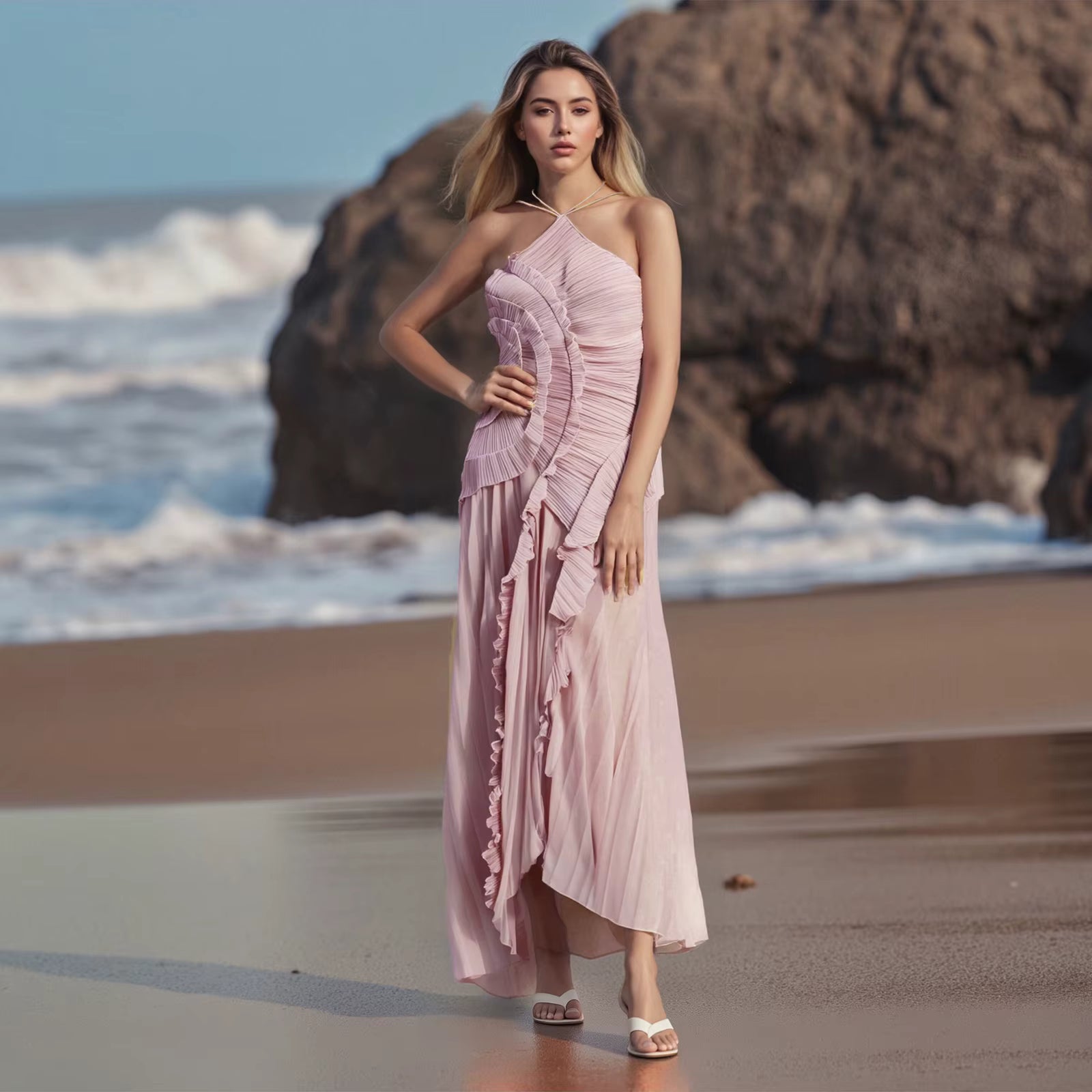 Vestido Assimétrico Tendência Lilac